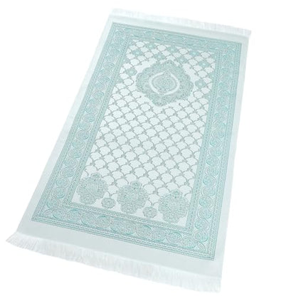 Prayer Rug Muslim Prayer Mat - Soft Thin Prayer Carpet Mats Islam for Kids Men Women, Islamic Eid Ramadan Gifts (Green) - color: Green