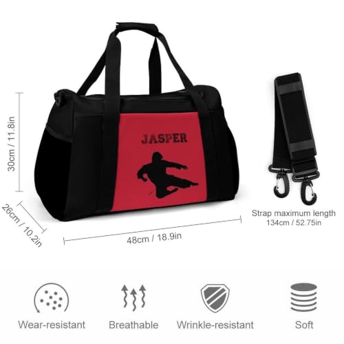 Custom Name Taekwondo Karate Duffle Bag,Personalized Martial Arts Gear Bag for kids Boy Girls,Water-Resistant Sparring Equipment - color: Taekwondo Karate-11