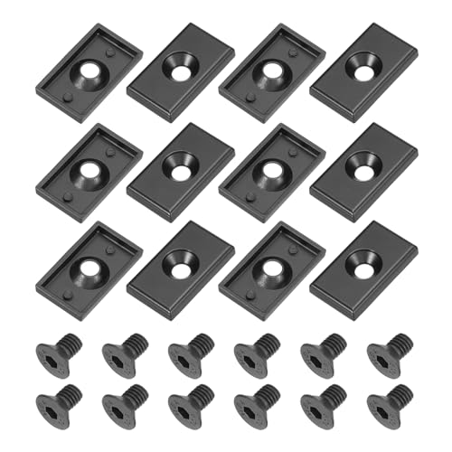 MECCANIXITY 12 Pcs 2035 T-Slot 6.5mm Hole Dia Aluminum Extrusion End Cap 35x20mm Black for Fish Tank Rack, Storage Rack with Push-in Fastener - color: Black, size: 35x20mm,6.5mm Dia