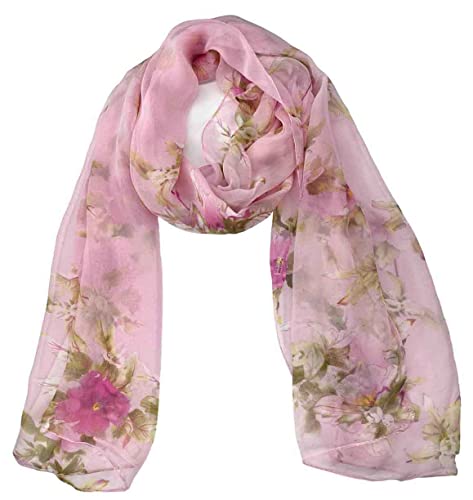 Xyueanlo Scarfs for Women Lightweight Scarves Fashion Print Floral Pattern Scarf Shawls - color: P-pink