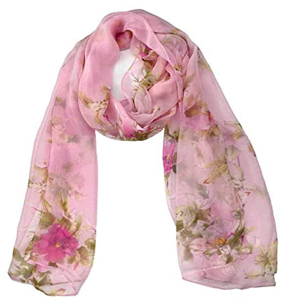 Xyueanlo Scarfs for Women Lightweight Scarves Fashion Print Floral Pattern Scarf Shawls - color: P-pink