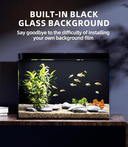 5 Gallon Glass Fish Tank Rimless with Black Background Rectangular Tank | Ultra Clear Low-iron Glass, 5 mm Thick, 92% Light Transmission, for Betta Shrimp Guppy Snail, Included Leveling Mat - size: 5 gallon tank only