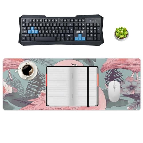 Large Size Gaming Mouse Pad Flamingo2 Desk Mat Non-Slip Base Waterproof Desktop Writing Pad for Office Home - color: Flamingo2, size: 30x80cm