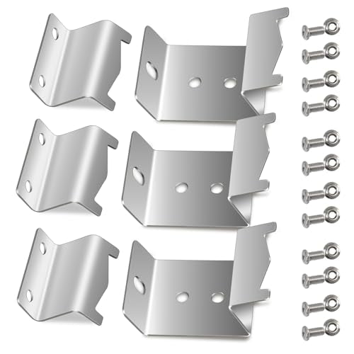 Stainless Steel Heat Plate Brackets, Burner Hanger Brackets Replacement for Chargriller 5050, 3001, 3008, 3030, 4000, 4208, 5072, 5252, 5650, 5050 Duo, Included Mounting Screws, Set of 6