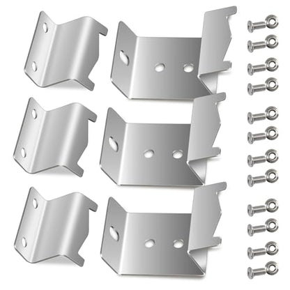 Stainless Steel Heat Plate Brackets, Burner Hanger Brackets Replacement for Chargriller 5050, 3001, 3008, 3030, 4000, 4208, 5072, 5252, 5650, 5050 Duo, Included Mounting Screws, Set of 6