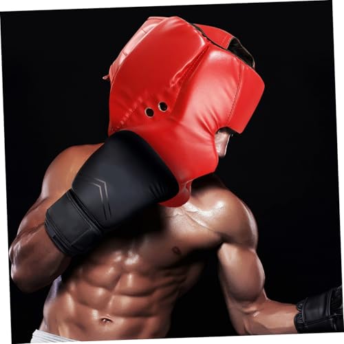 Boxing Headgear Sparring Guard for Adults Size L Red Protective Gear for Taekwondo Kickboxing Training Padded Safety Helmet for Sparring and Boxing