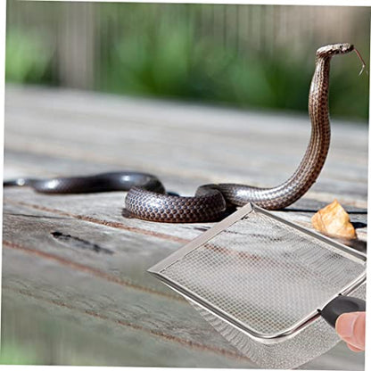 WOONEKY 2pcs Reusable Stainless Steel Reptile Litter Shovels with Fine Mesh Design for Cleaning of Terrarium Substrate for Turtles Lizards and Snakes