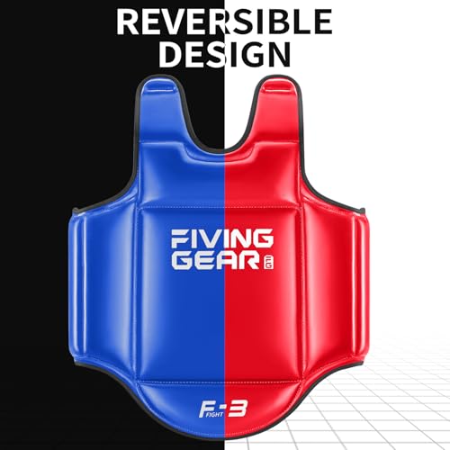 Boxing Body Protector Reversible, MMA Muay Thai Chest Guard, Sparring Training Heavy Punching Shield, Martial Arts Upper Belly Protection Pad, Taekwondo Vest - size: Small