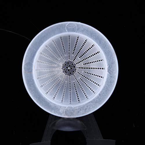 VINGVO Aquarium Nematode Feeder, Shrimp Feeding Dish Live Plastic Cone Cup Shape Basket Feeder with Suckers, Cone Feeder Cup Floating Fish Box Feeding Food Bowl, 6.5cm x 7cm