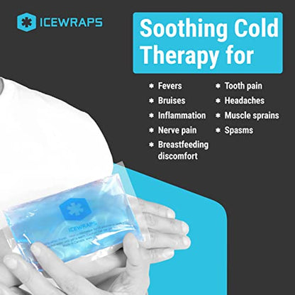 ICEWRAPS Reusable Ice Packs Compact 3 x 5 in, Soft Cooling, Pack of 60 | Hot or Cold Use, Puncture Resistant, Ice Pack for Everyday Comfort, Multi Use Gel Design, FSA-HSA Eligible - size: 60 Packs