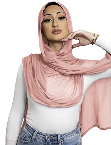 Txameru Women's Viscose Cotton Hijab Scarf - color: Pink