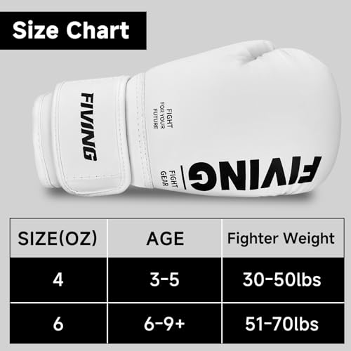 Kids Boxing Gloves, Youth Boxing Training Gloves for Kids Boys and Girls, 4oz & 6oz Fighting Gloves, Punching Bag Kickboxing Thai Mitts MMA Training Sparring Gloves - color: White, size: 4oz