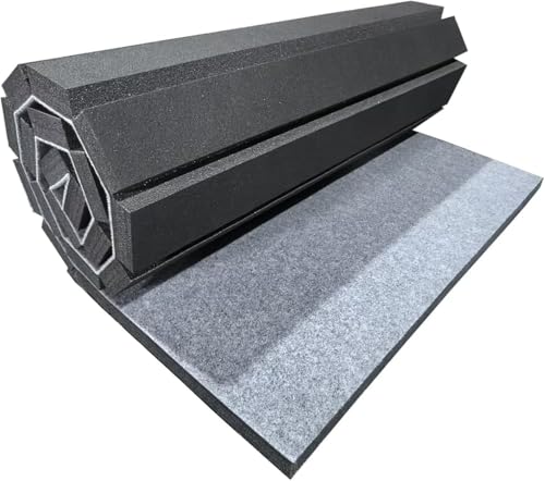 Gymnastics Tumbling Mat 1.6" Thick – Non-Slip Carpet Surface, Unfoldable Wrestling Mat for MMA, Cheerleading, Home Gym, 4'x8' Exercise Foam Mat - color: Gray, size: 75.19*35.82*1.6in