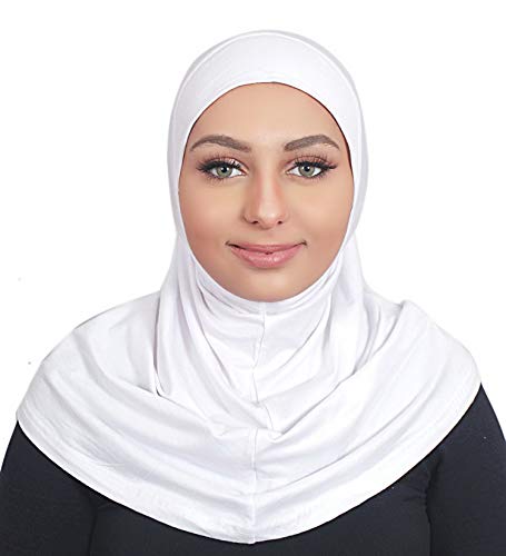 AL AMIRA One Piece Cotton Hijab – Easy Slip-On Style - color: White