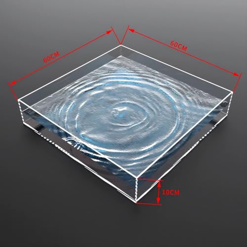 Acrylic Shallow Sink Tray Photography Display Cabinet Low Water Tank Storage Box (60x60x10cm/24x24x4in) - size: 60x60x10cm/24x24x4in
