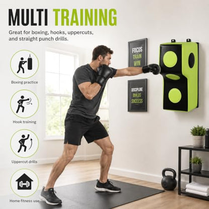 Wall Mount Boxing Training Bag - Uppercut Boxing Training Punching Target - Heavy Punching Bag for Adults for Bedroom/Living Room/Gym - color: Green (15.7*11.8*27.5 Inch)