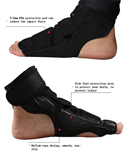 Taekwondo Karate Gloves Sparring Gear Foot Protector Set, Enhanced Protection Foot Guards Half Finger Glove for Men Women Martial Arts Boxing Training MMA TKD Kickboxing