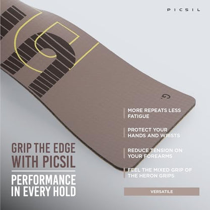 PICSIL Falcon Grips Pack, Carbon Fiber Grips, Use with Chalk | Includes professional grips, wrist wraps, and a carry bag. Ideal for functional fitness, gymnastics, and strength training. - color: Taupe, size: G(S-M)