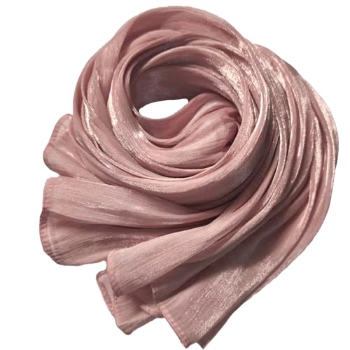 Women Premium Hijab Head Scarf Lightweight Shimmer Scarves Crepe Wedding Shawls and Wraps for Evening Dresses Shiny - color: Deep Pink 12#