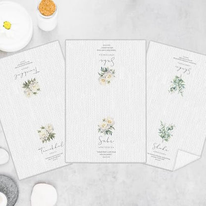 Islamic Botanical Kitchen Towels, Islamic Muslim Gifts for Women Dish Tea Towels for Kitchen Decor, Religious Floral Botanical Hand Towel for Bathroom Decor, 16x24 Inches Set of 3