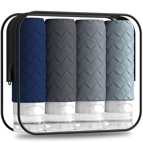 Silevoler Travel Bottles for Toiletries, TSA-Approved Travel Size Container - color: Navy Blue