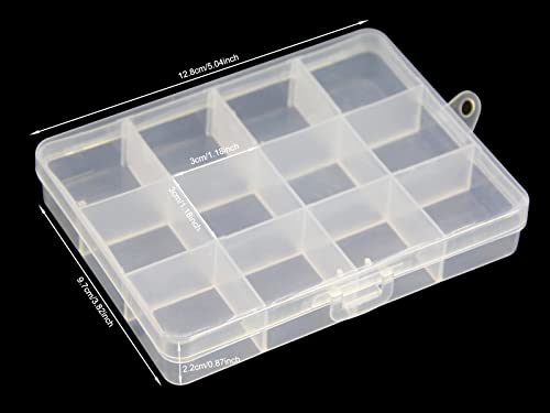 Small Plastic Organizer Box 10 packs12 Grids Clear Storage Container Jewelry Case with Fixed Dividers for Beads Art DIY Crafts Jewelry Fishing Tackles 5.04 * 3.82 * 0.87 inches - size: 10pcs 12 Grids Box