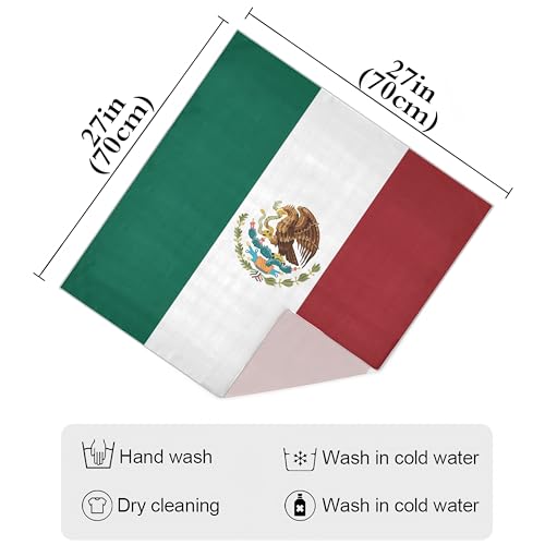 Bandana Square Head Scarf for Women Satin Hair Wrap Fashion Headband 27" - color: Mexico Flag