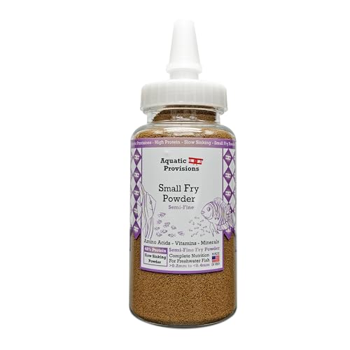 Aquatic Provisions Small Fry Fish Food Powder 3.17 oz, for Breeding and Raising Newborn and Juvenile Freshwater Aquarium Species