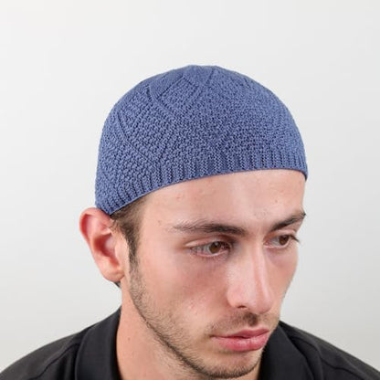 Muslim Kufi Hats for Men, Velvet Crochet Islamic Prayer Cap, Stretchable, Breathable Knit Skull Beanie,Standard Size - color: Oltu- Mix 1