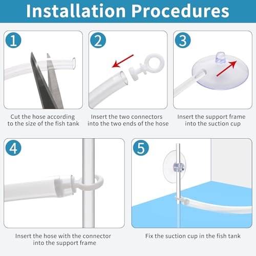 Aquarium Floating Plant Corral Kit for Separating Fish and Floating Aquarium Plants with Lightweight Thin Silicone Tube Height Adjustable Floating Plant Barrier Universal Fit for All Aquariums