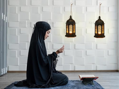 2 Pieses Ramadan Lights Decorations for Home,Eid Mubarak Lantern,Ramadan Decorations Lamp for Eid Home Table Party,Black