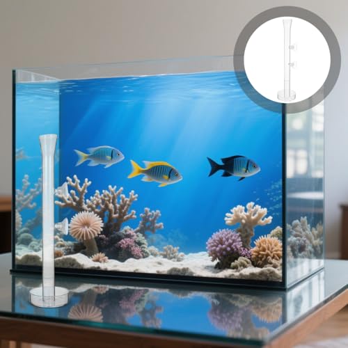 POPETPOP Aquarium Fish Feeder Tube and Feeding Dish Set 9.84In Transparent Shrimp Feeder Tray Leak-Resistant Easy to Fix for Freshwater Tank - size: 25x3x3cm