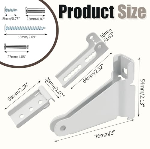 Biaungdo White Reinforced Storm Door Closer Bracket Kit | Heavy Duty Screen Door Closer Bracket, Reinforced Replacement Part, For Storm Doors Repair Kit