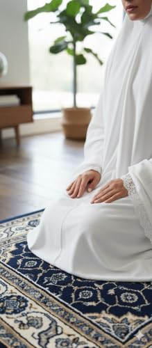 East west Women's Prayer Dress 2 Pieces (Without Sleeves) | Plain White | Soft Distinctive Prayer Dress Hijab Abaya Suit|Modest Instant Hijab for prayers