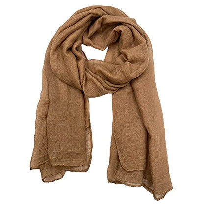 woogwin Women's Scarf Lady Light Soft Fashion Solid Shawl Wraps - color: Khaki