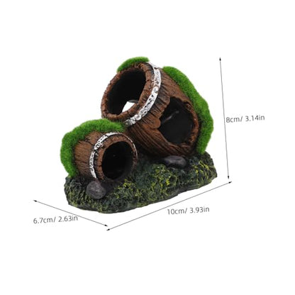 Yardwe Resin Broken Barrel Aquarium Ornament Betta Fish Hideout Decor Small Fish Tank Accessory Effortless Maintenance Sustainable Material for Aquatic Environments