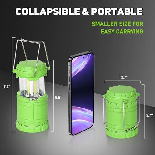 6-Pack Mini LED Green Camping Lantern