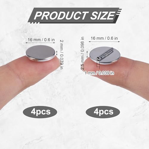 4 Pairs Mini Magnetic Pin Brooch Converters, Magnetic Clasps for Clothing Metal Pin Backs Almost Invisible Magnet Pin Converter for Hijab Scarf Shawls Thin Fabric - color: white k color
