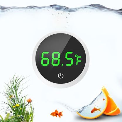 QZQ Fish Tank Thermometer Aquarium Thermometer Wireless Touch Stick Digital Aquarium Thermometer LED Display ±1°F for Monitoring The Fish Tank Aquarium Temperature Accessories (White) - color: White