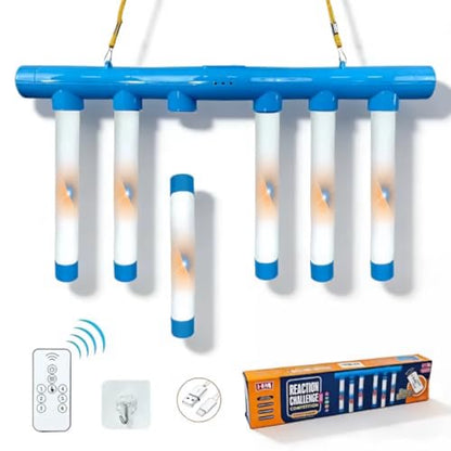 Reflex Drop Sticks Challenge Game with Remote Control - 3 Adjustable Speed Modes, Light-Up Hand-Eye Coordination & Reaction Training Toy, Fun Glowing Catch Game for Kids & Adults