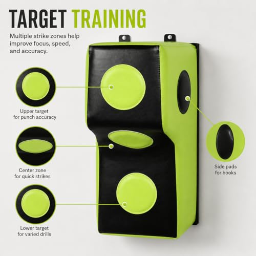 Wall Mount Boxing Training Bag - Uppercut Boxing Training Punching Target - Heavy Punching Bag for Adults for Bedroom/Living Room/Gym - color: Green (15.7*11.8*27.5 Inch)