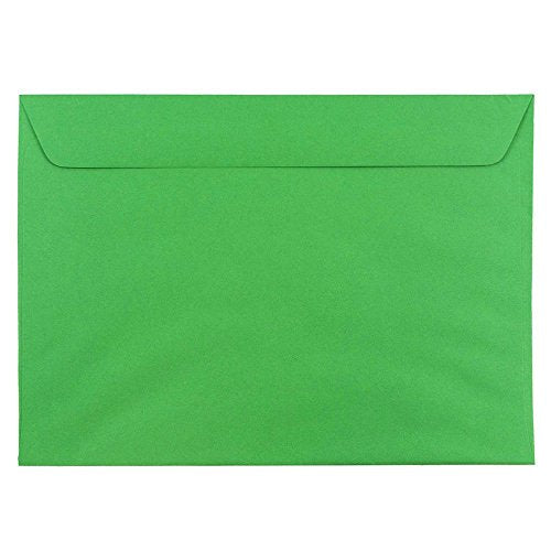JAM PAPER 9 x 12 Booklet Colored Envelopes - Green Recycled - 25/Pack - color: Brite Hue Christmas Green Recycled, size: 25 per Pack