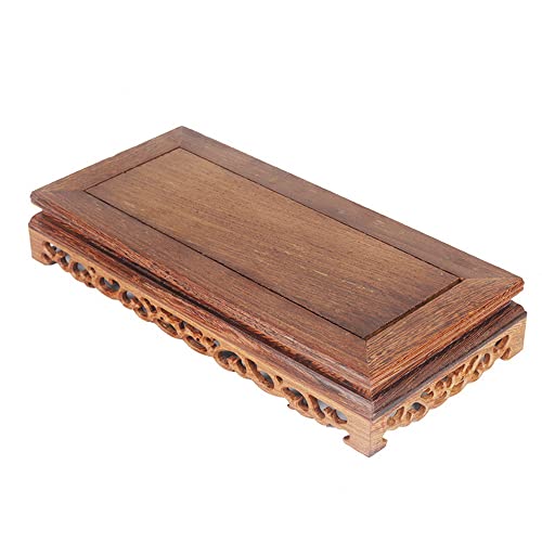 GOLDY&WENDY Rectangular Wooden Base Vase Plant Fish Tank Sculpture Display Stand Home Crafts Pedestal