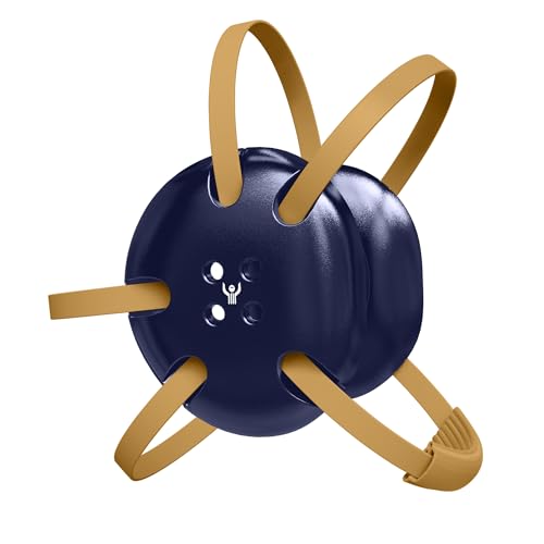 Great Call Athletics | Wrestling Classic Headgear Earguard Adult Grappling Head Gear Adjustable Ear Guards Vegas Gold Straps - style: Navy w/ Vegas Gold Straps