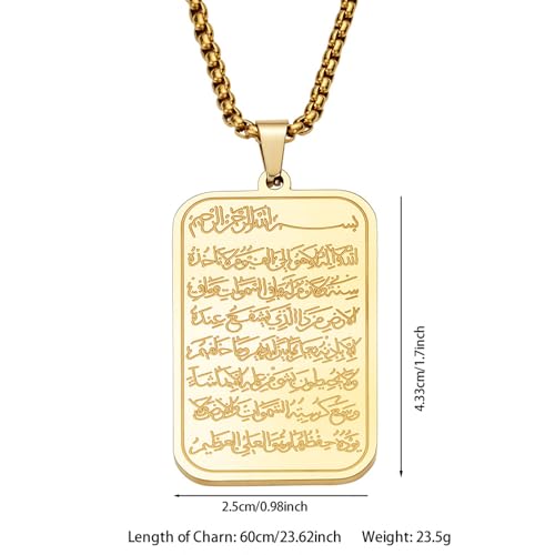 WETMT Allah Necklace for Men Women Gold Allah Muslim Pendant Necklace Silver Islam Arabic Eid Ramadan Necklace Trendy Elegant Jewelry Accessories - color: gold