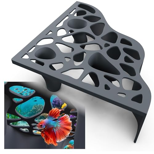 Naturally Curved Aquarium Underground Tunne lCave | Multi-sized Hole Fish Tank Decor Hideaway | Aquarium Decor with Submerged Base and Viewing Window Suitable for Betta fish,Catfish,Loach,Shrimp（1PCS)