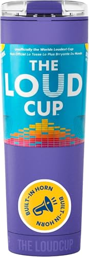 The LoudCup 23 oz 2-in-1 Water Bottle & Noisemaker, Royal Purple - color: Royal Purple, size: 23 Ounces