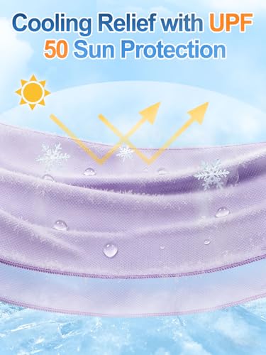 4 Pack Mini Cooling Towels (30"x9") - Kids Cooling Towel, Soft Breathable Cooling Neck Wraps with UPF 50 Sun Protection for Boys Girls Running Exercise Parent-child Activities School Outdoor Sports - color: Sky Blue & Pink & Purple & Green