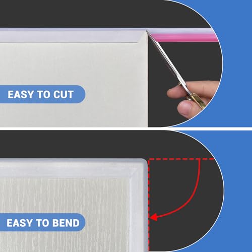 Clear Rubber Edge Trim, Self-Adhesive Transparent Edge Trim, 1-1/8"(28mm) Edge Protector for Plywood, Cabniets or Drawers, Flexible Silicone Rubber Material, Wide U Channel Edge Guards - size: 1-1/8"- Length 20'