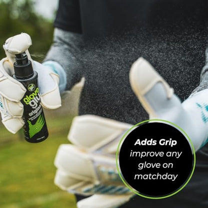 gloveglu Goalkeeper Glove Spray Bundle | 120ml Goalkeeper Glove MEGAgrip Spray + 50ml Goalkeeper Glove Wash & Prepare Spray | Ideal for Goalies, Soccer Training & Match Day Performance - style: Wash + Revive